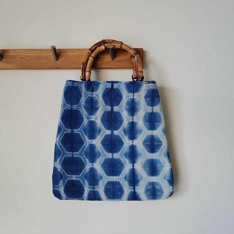 Tie Dye Bamboo Handle Bag
