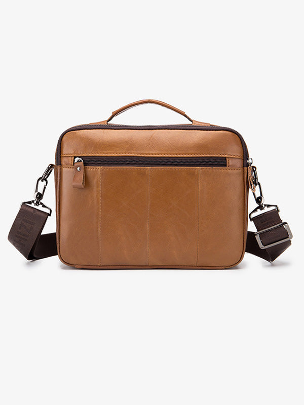 Leather Handbag Business Briefcase Crossbody Shoulder Bag
