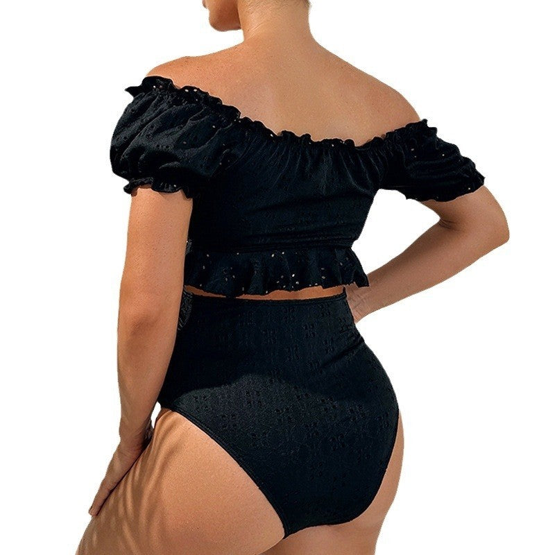 Maternity High Waist Solid Color Swimsuit