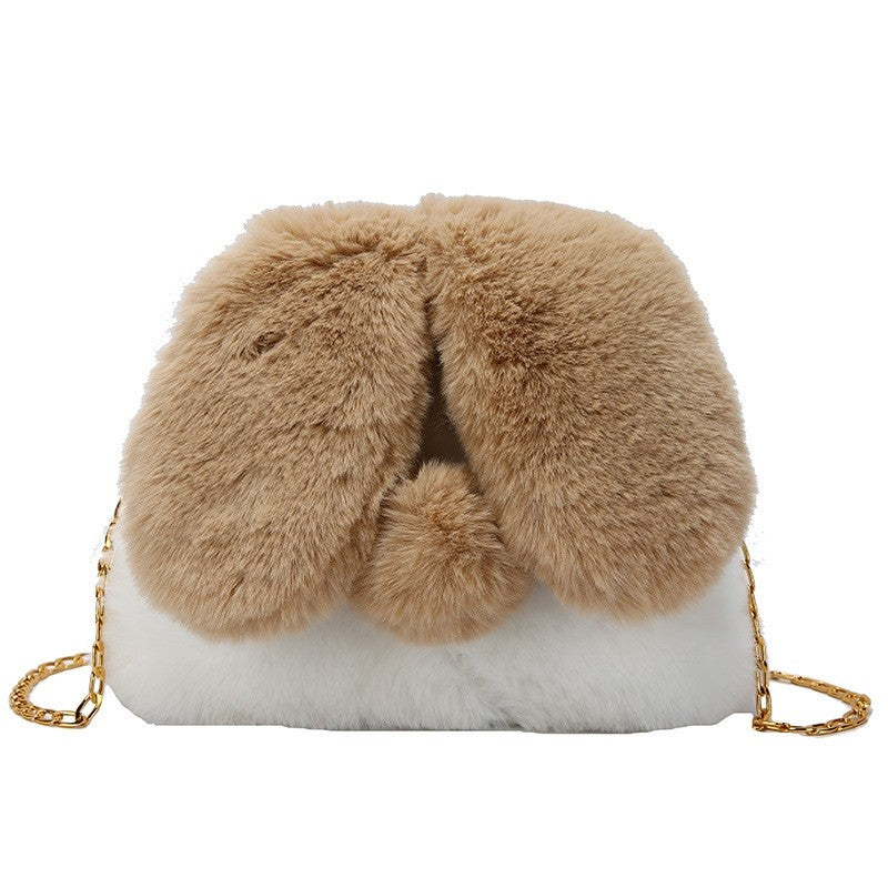 Cute Cartoon Rabbit Plush One-Shoulder Diagonal Bag