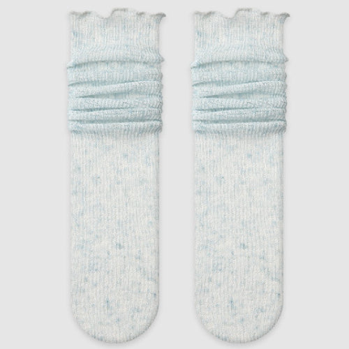 Minimalist Mesh Lace Trim Slouch Socks