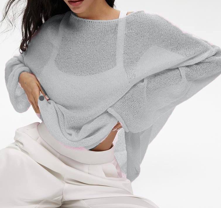 Loose Knit See Through Cover-Up Top