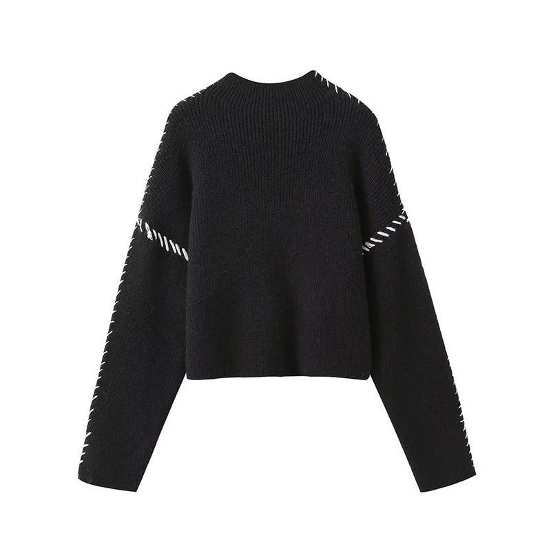 Stylish Long Sleeve Parisian Round-Neck Knitwear
