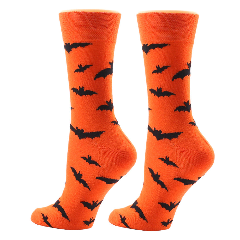 Calcetines creativos y divertidos de Halloween con forma de calabaza, diablo y murciélago