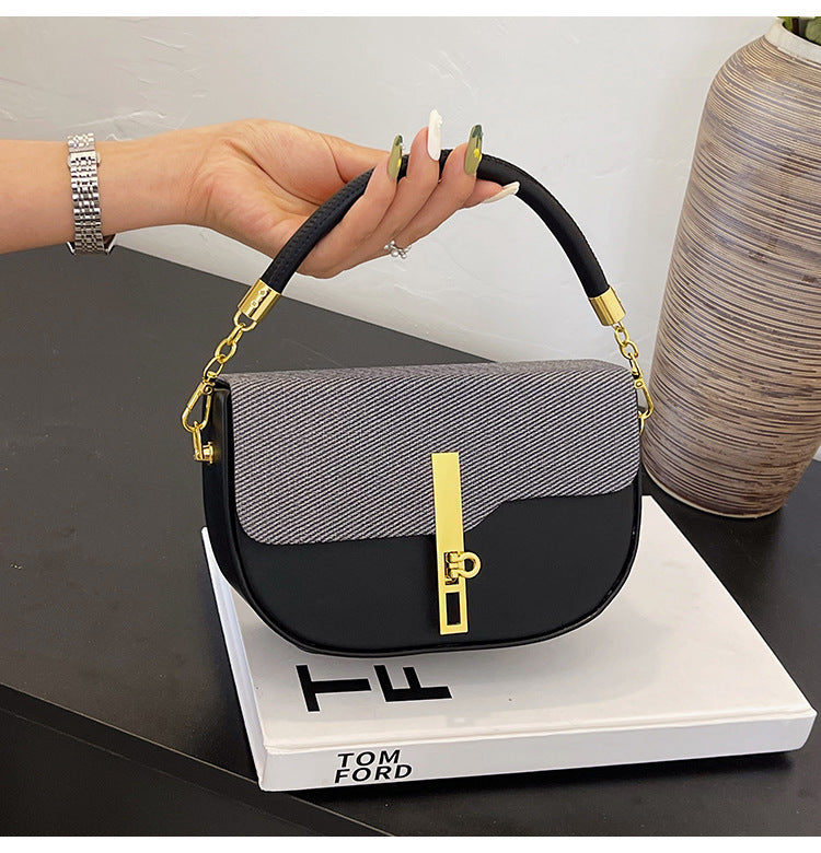 Fashion Stitching Contrast Shoulder Bag