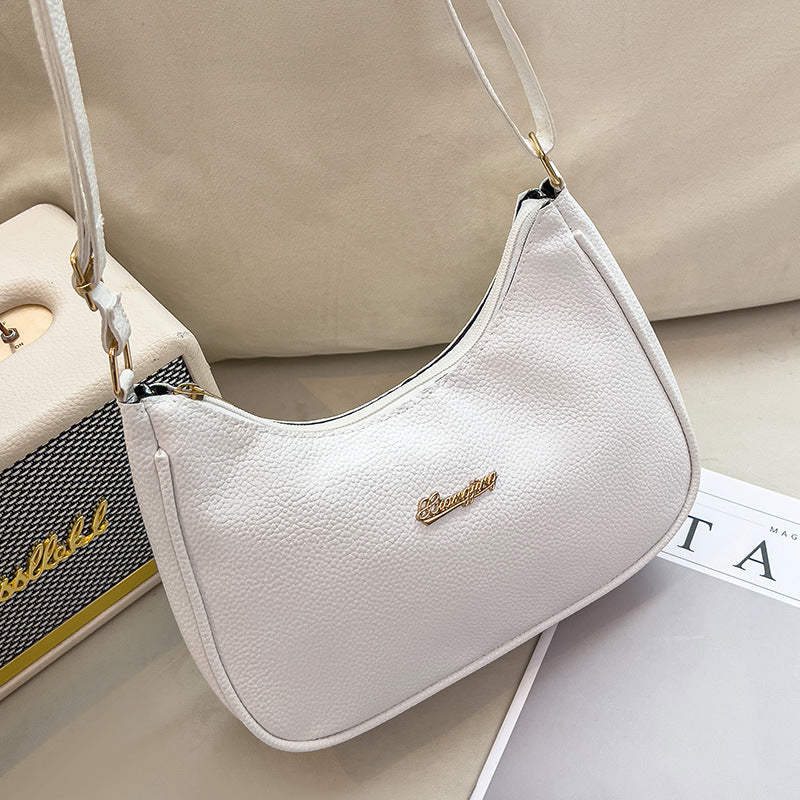 Soft Litchi Grain Women Underarm Bag