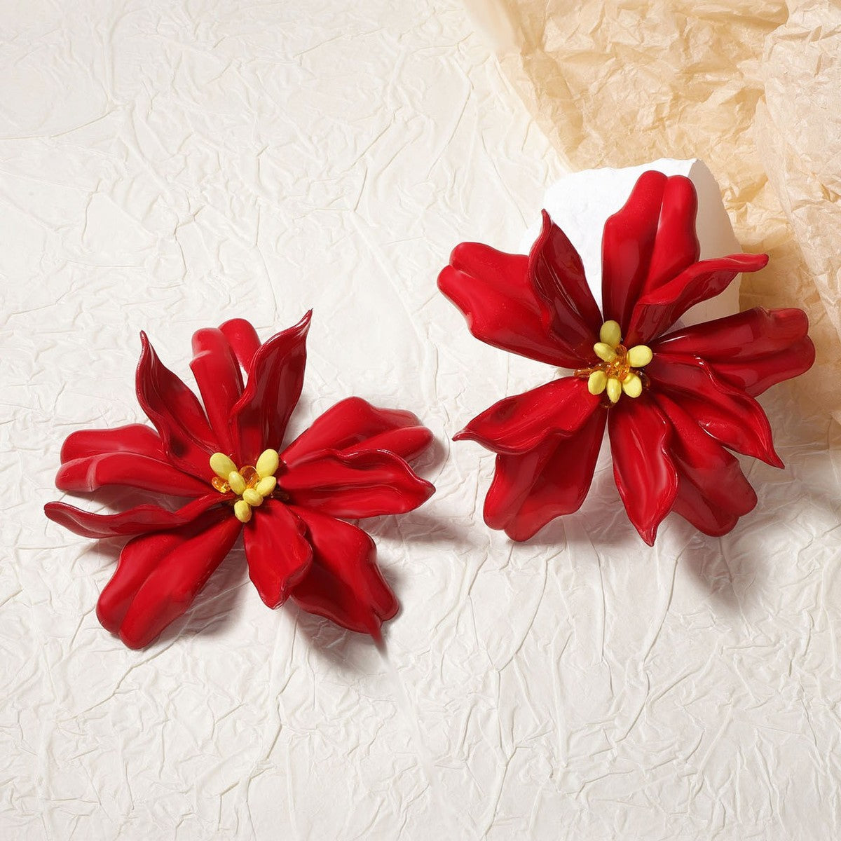 Women Fashion Creative Exaggerated Big Flower Earrings