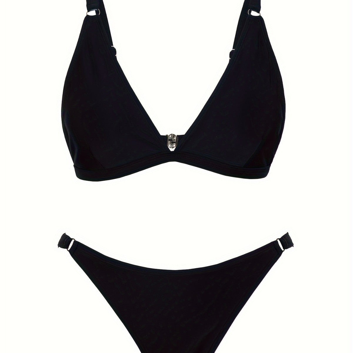 Traje de baño de bikini de alta elasticidad de color sólido sexy de moda para mujer