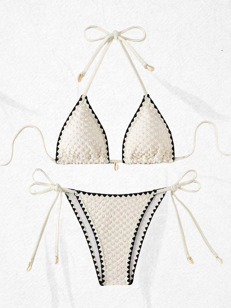 Maillot de bain bikini dos nu imprimé sexy pour femme