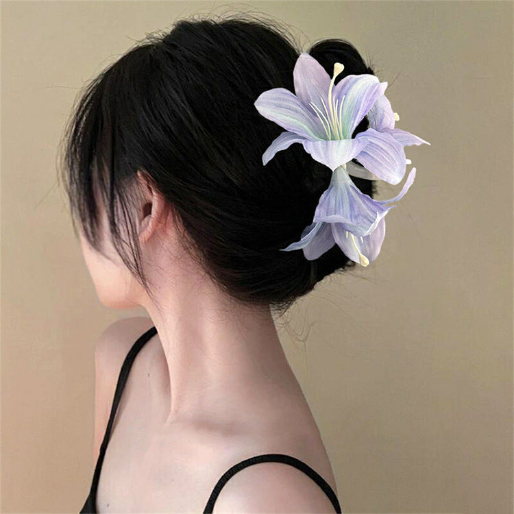 Épingle à cheveux pastorale pour femme Sweet Lily Grab Clip