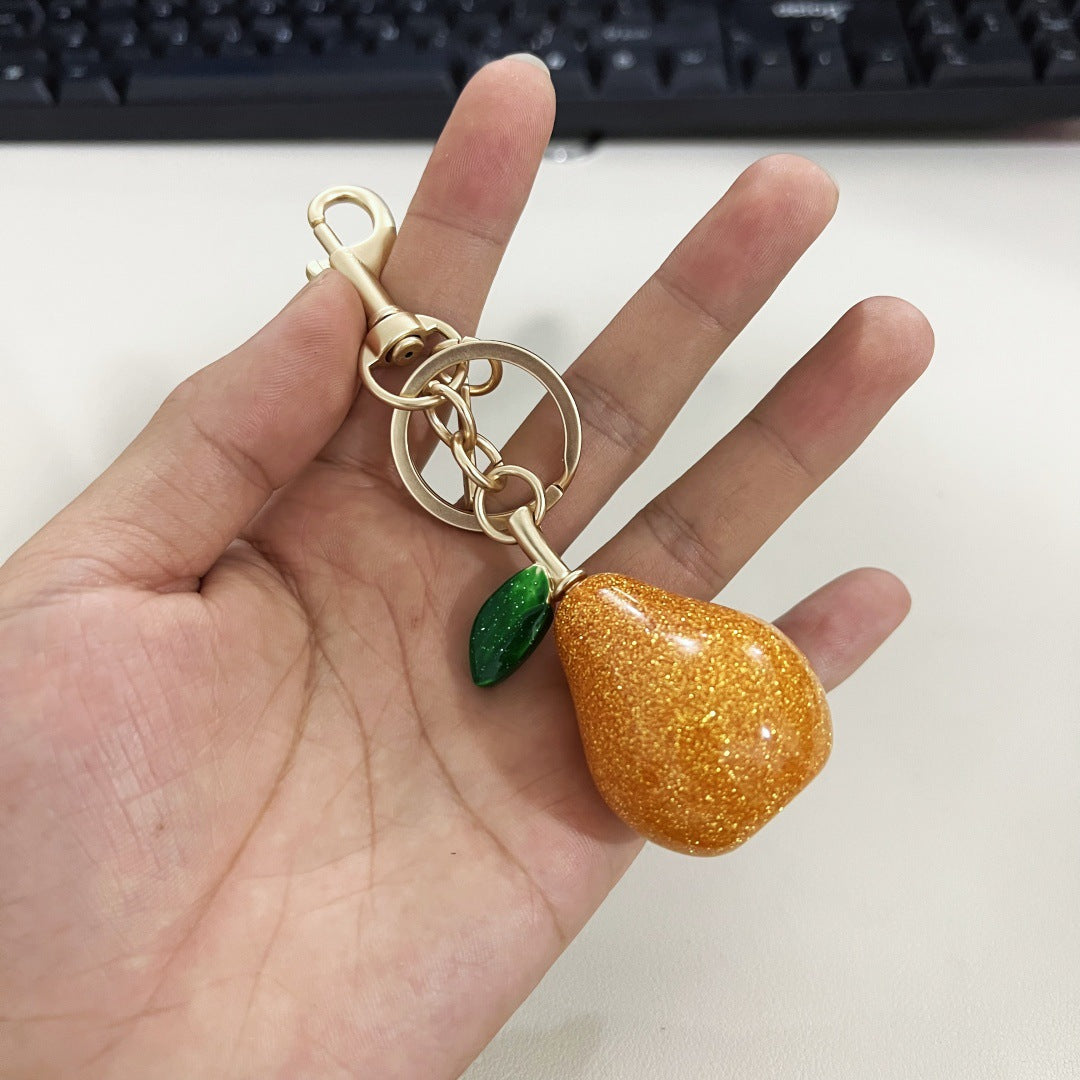 Fashion Cute Cherry Fruit Bag Pendant Keychain Resin Metal Accessories