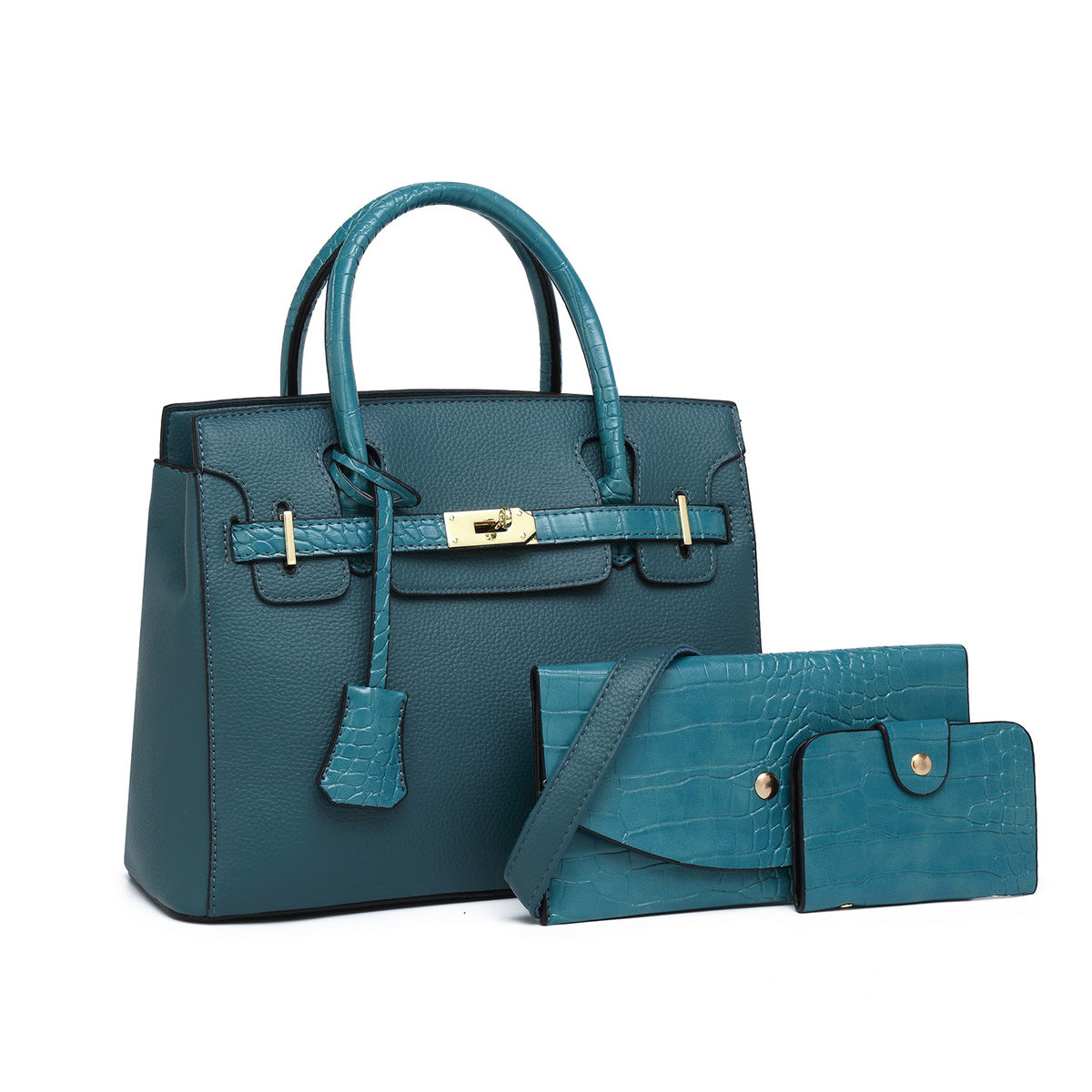 Ensemble de trois sacs à main tendance de grande capacité, couleur unie