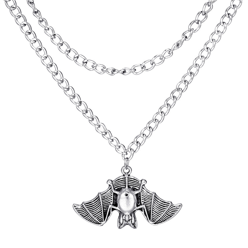 Collar unisex de murciélago de Halloween exagerado