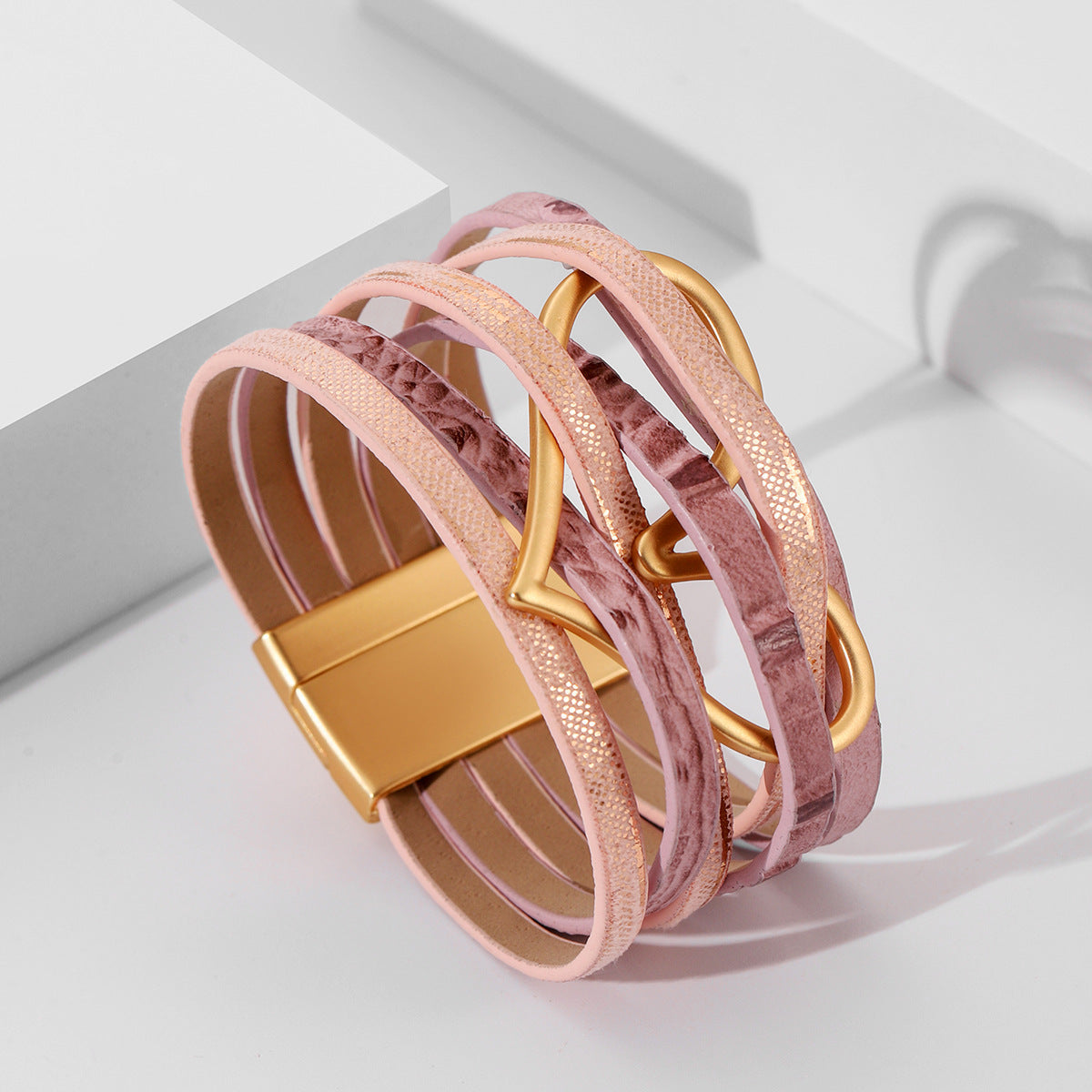 Bohemian Multi-Layer Leather Heart Bracelet