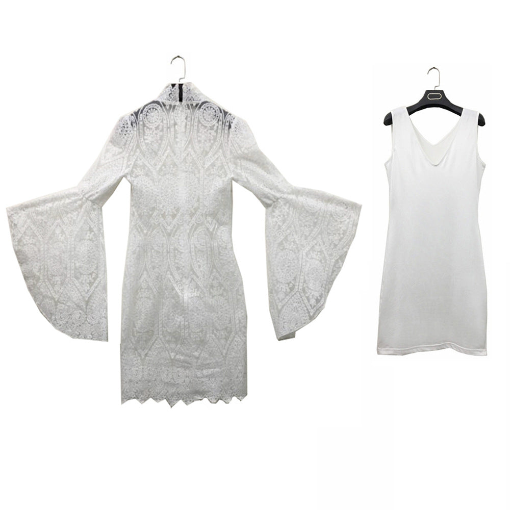 Ensemble de robe de soirée élégante en dentelle brodée pour femme