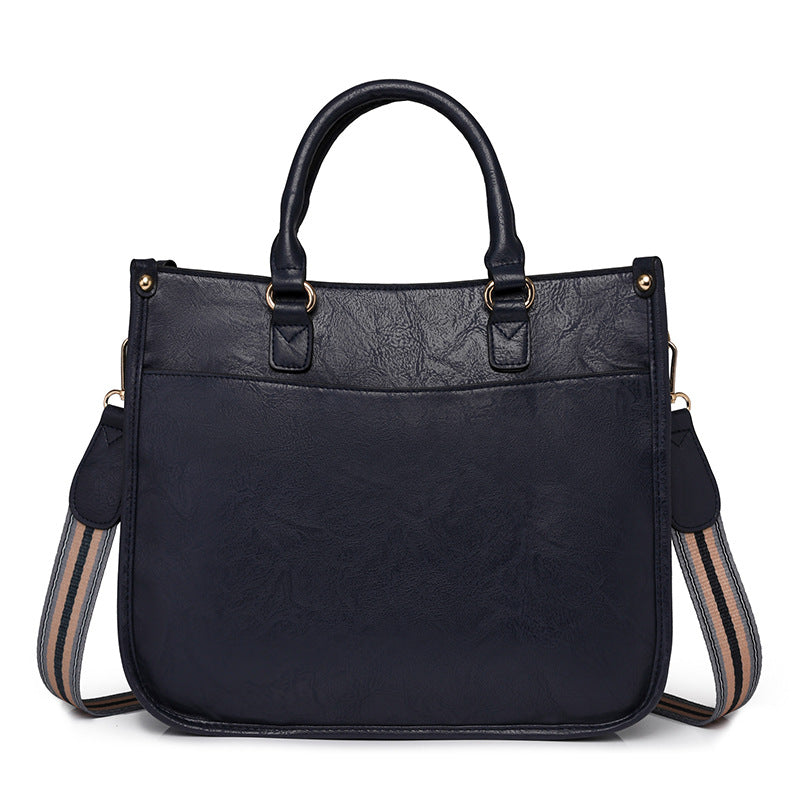 Sac fourre-tout décontracté en PU de grande capacité pour femme, couleur unie