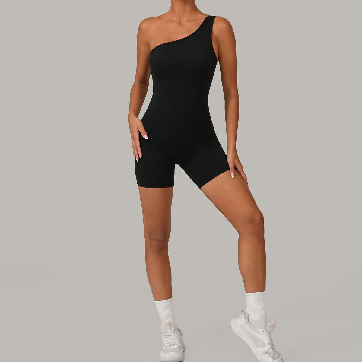 Women Yoga Solid Shoulder Sports Rompers