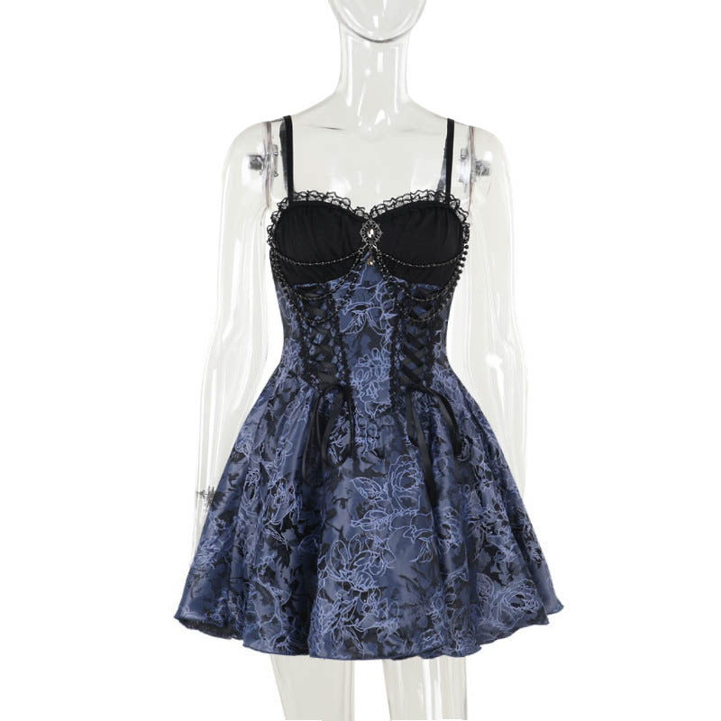 Robe gothique sexy bicolore à la mode pour femmes