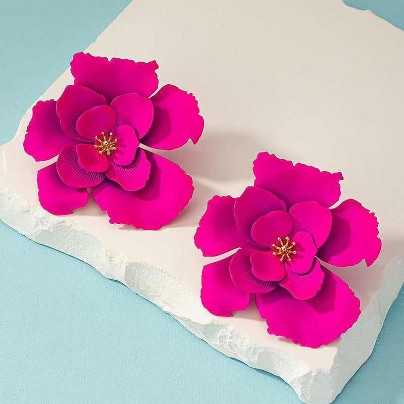 Bohemian Creative Exaggerated Floral Earrings