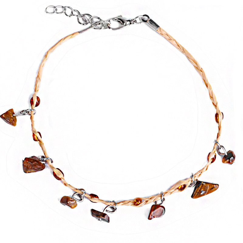 Tobillera Bohemia con Piedras Irregulares para Mujer