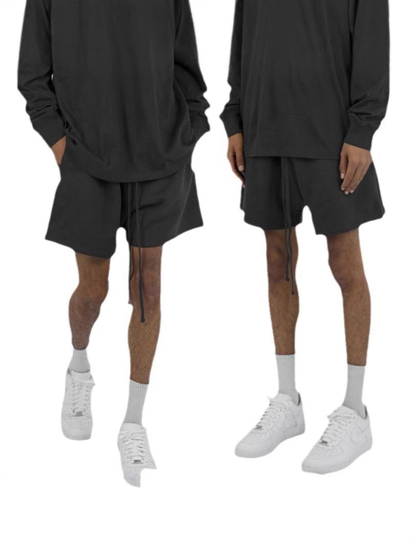 Men's Summer Solid Color Cotton Sports Shorts - Loose Fit, Comfortable & Stylish