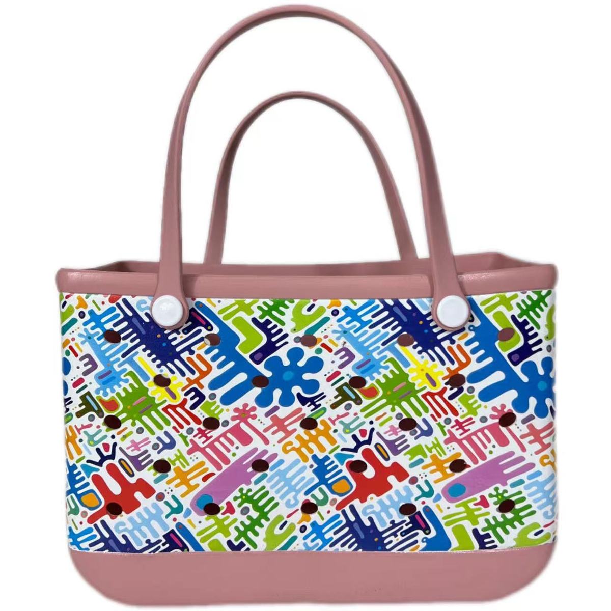 Sac de plage Eva imprimé à motif géométrique, fourre-tout polyvalent