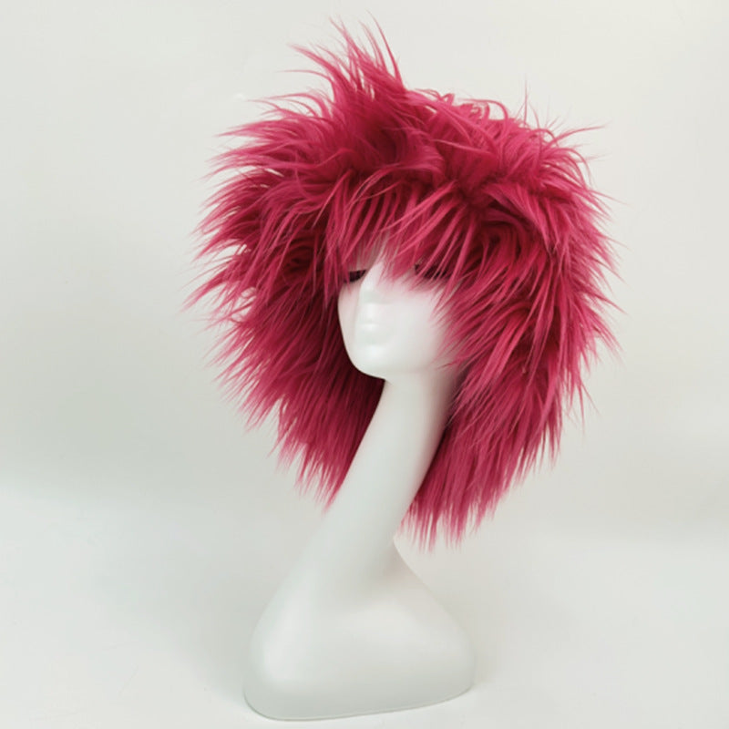 Chapeau de paille en fausse fourrure pour femme, couleurs unies