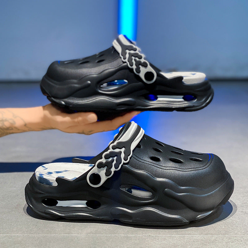 Zapatos casuales antideslizantes y transpirables con agujeros a la moda para hombre