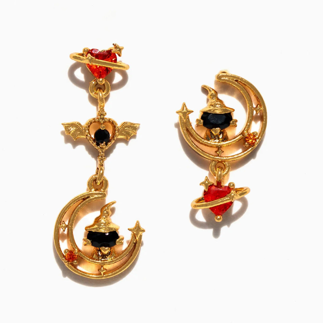 Halloween Black Cat Pumpkin Skull Stud Earrings