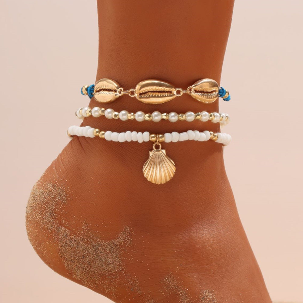 Tobillera de playa bohemia de moda sencilla para mujer