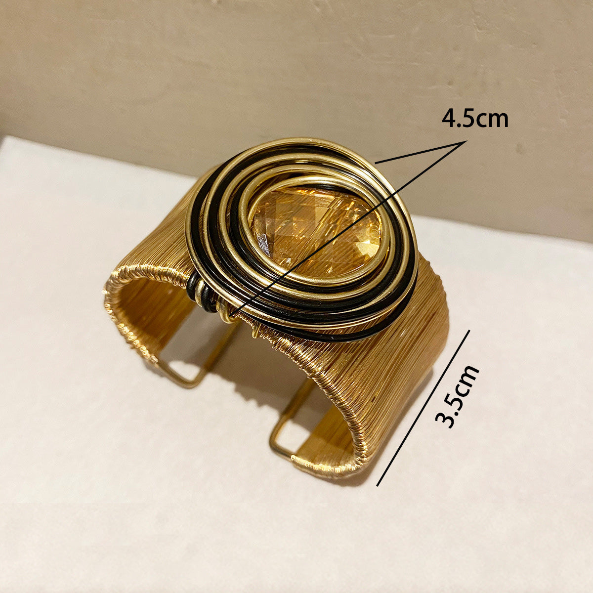 Women Fashion Exaggerated Arm Ring Winding Wire Opening Bracelet