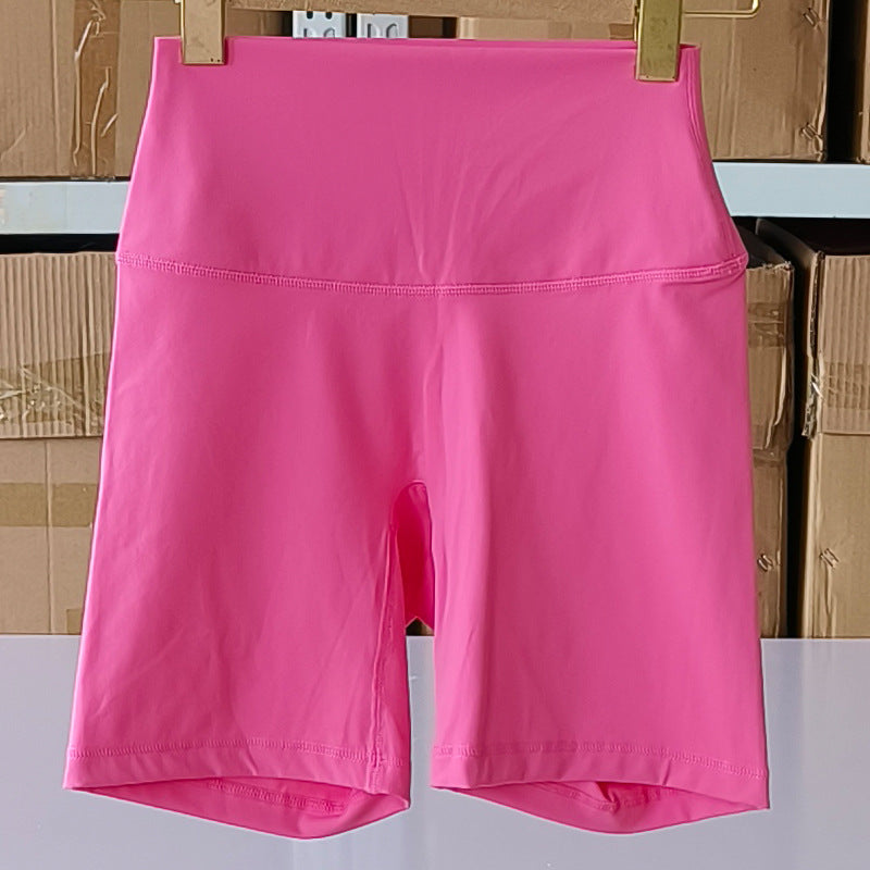 Short de yoga taille haute uni pour femme