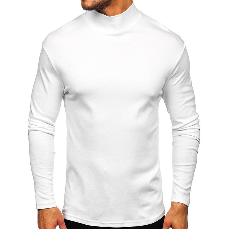 Camiseta básica informal de manga larga de color liso para hombre
