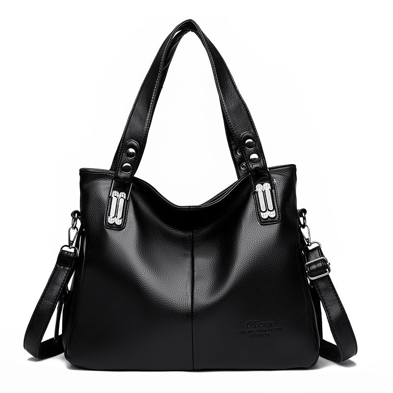 Sac à main en PU de grande capacité, décontracté et tendance, couleur unie, pour femmes
