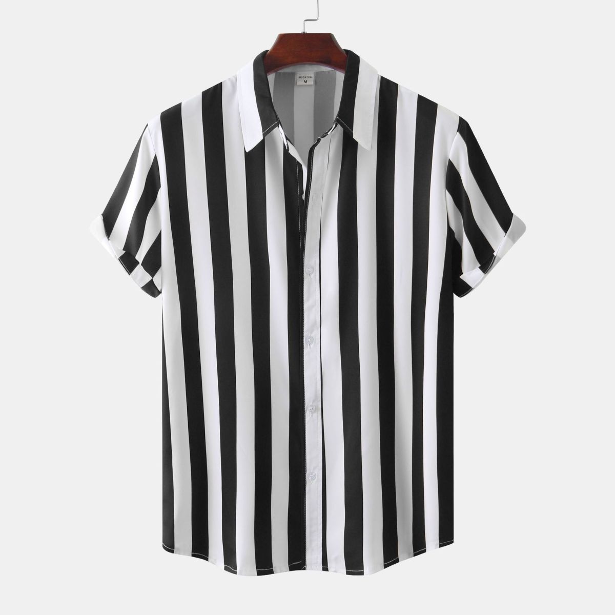 Men's Casual Vacation Stripe Print Short Sleeve Shirt