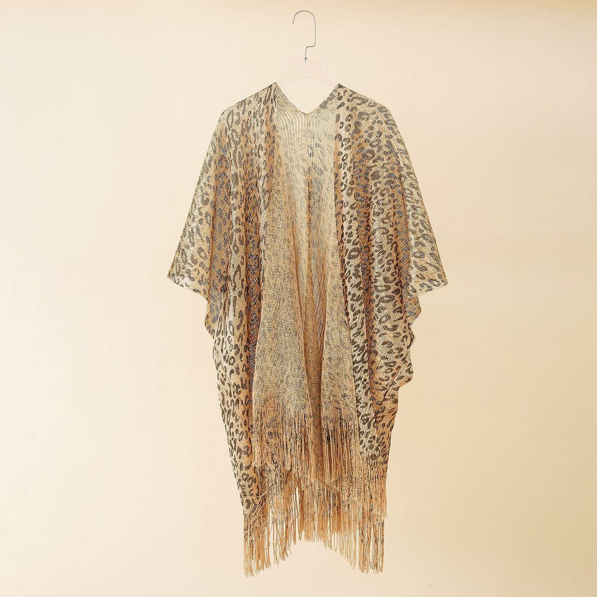 Blusa de leopardo estilo verano para mujer, con borlas de cebra huecas, para playa