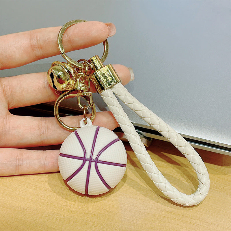 Creative Cartoon Basketball Silicone Keychain