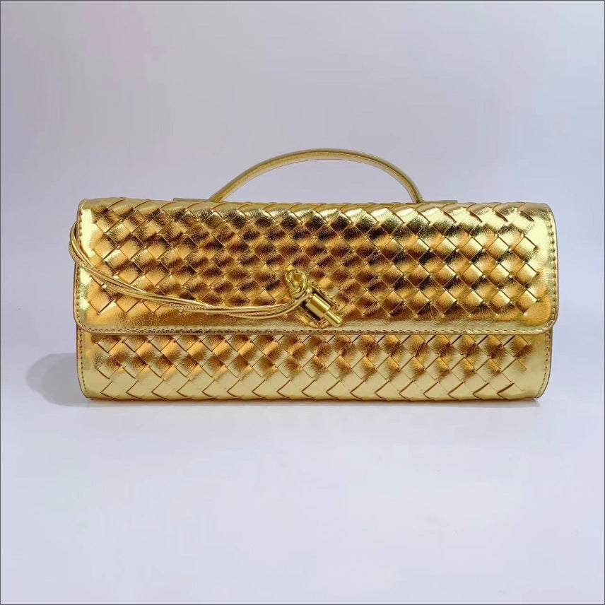 Bolso de mano tejido de color liso informal de moda para mujer