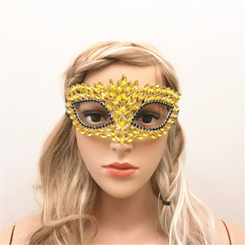 Masque de mascarade d'Halloween pour femme en strass