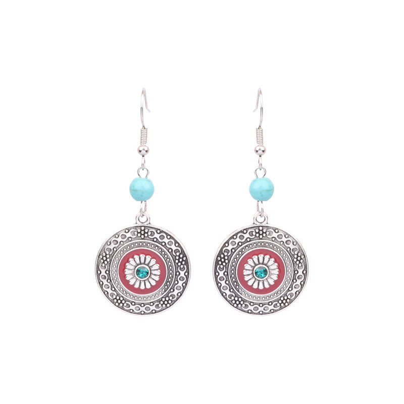 Boucles d'oreilles à pompons créatives de style ethnique bohème rétro