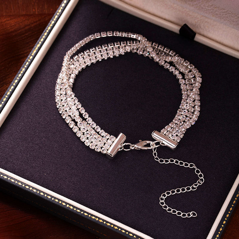 Women Fashion Simple Zircon Bracelet Metal Jewelry
