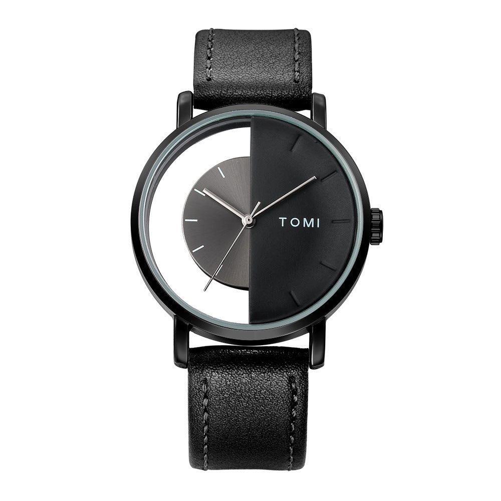 Fashion Casual Creative Half Hollow-Out Quartz Watch