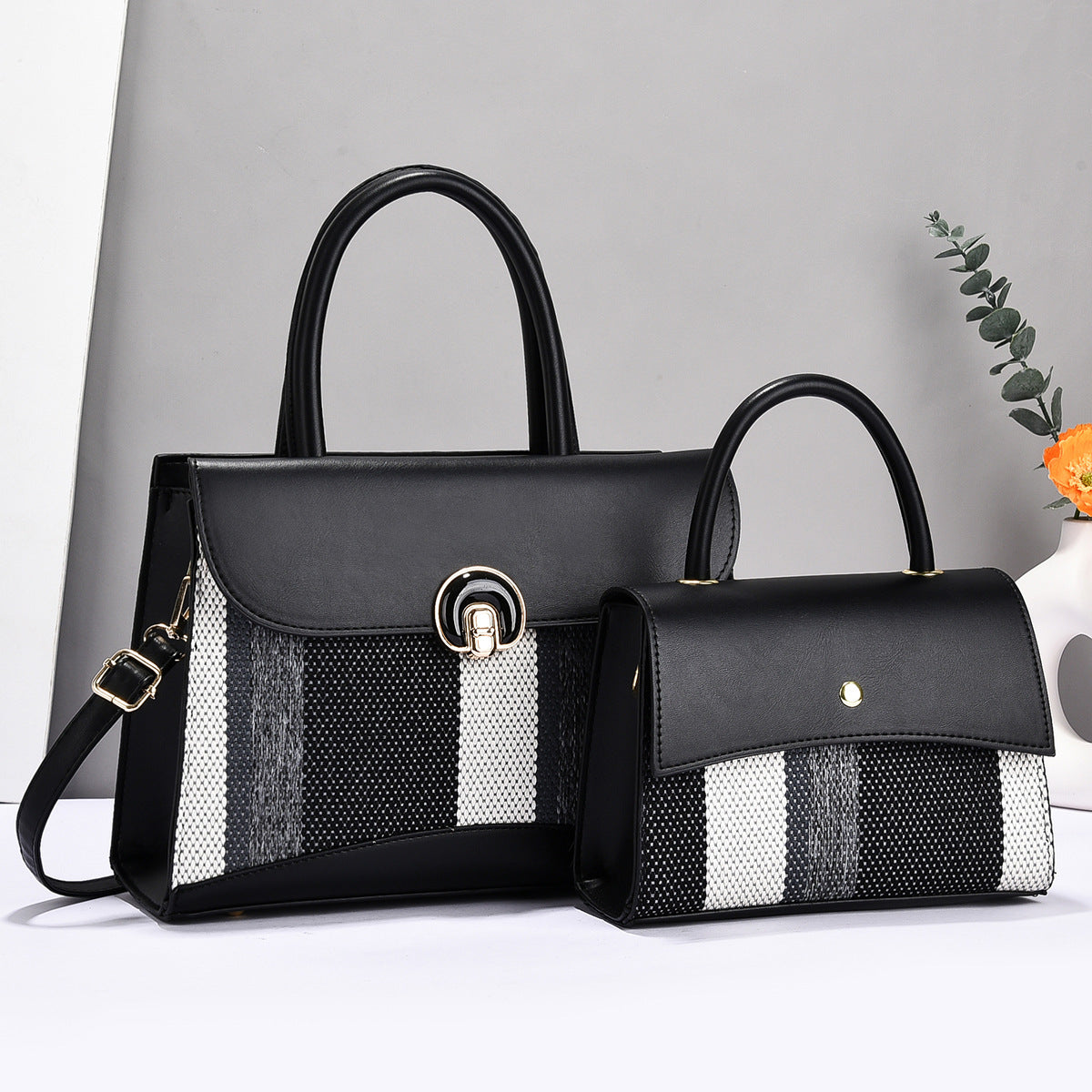 Sac à rabat 2 en 1 à blocs de couleurs pour femme