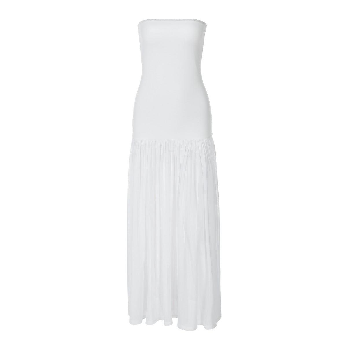 Vestido largo tubo de color liso sexy a la moda para mujer