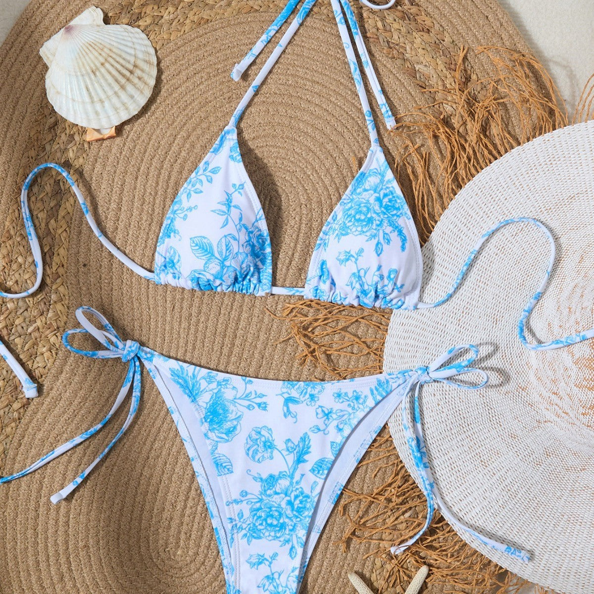 Maillot de bain bikini sexy à col licou et imprimé léopard pour femme