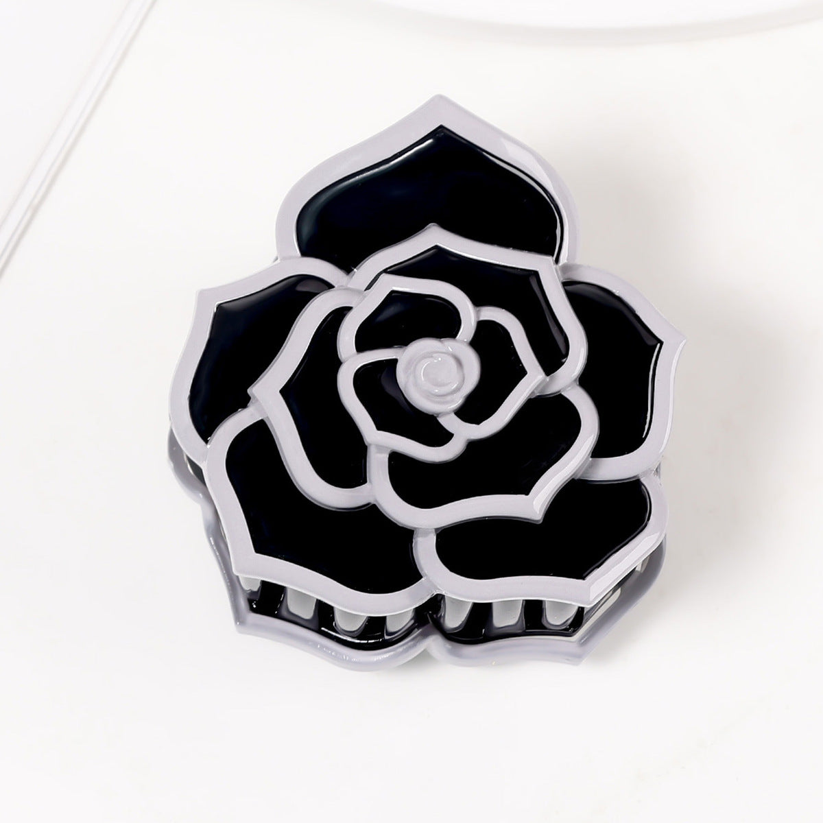 Fashion Rose Floral Grab Clip with PVC Material