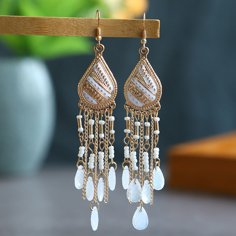 Pendientes con borlas retro de estilo étnico bohemio