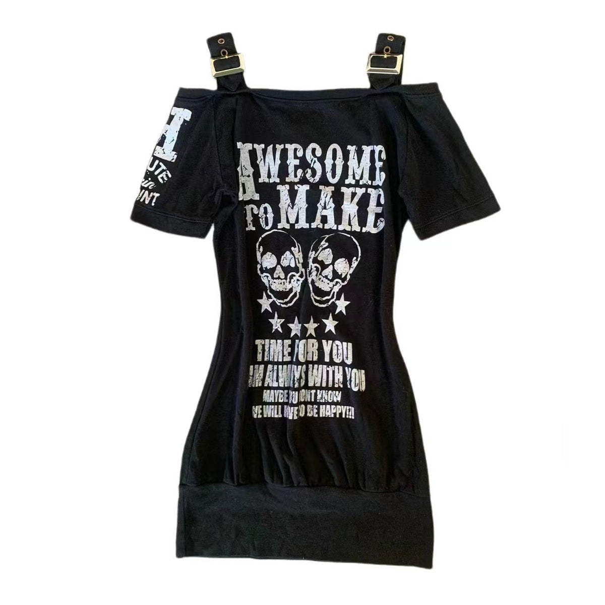 Robe imprimée tête de mort style gothique rétro pour femme