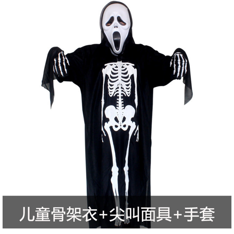 Disfraz de Halloween para niños y adultos, disfraz de calavera, esqueleto y fantasma.