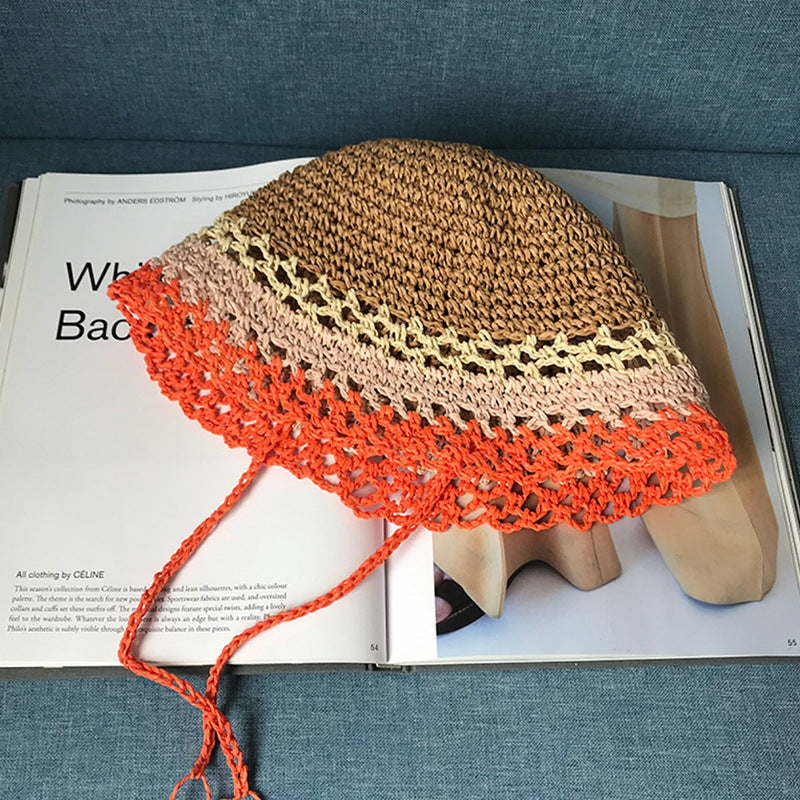 Summer Women Simple Hand-Woven Hollow Straw Hat